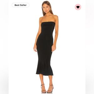 NWOT Norma Kamali Strapless Fishtail Dress in black